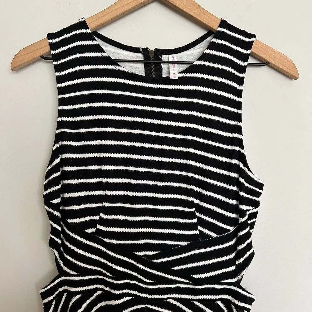 Xhilaration Striped Fit and Flare Cut Out Dress